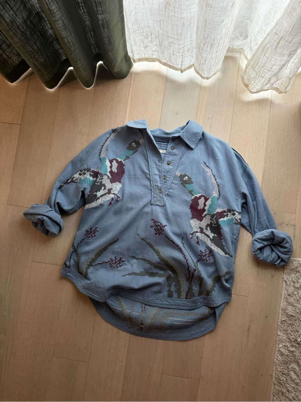 We The Free Denim Majestic Mallard Shirt SMALL